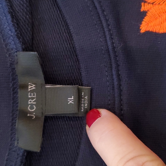 Jcrew navy and orange sweat shirt size XL - Picture 3 of 8